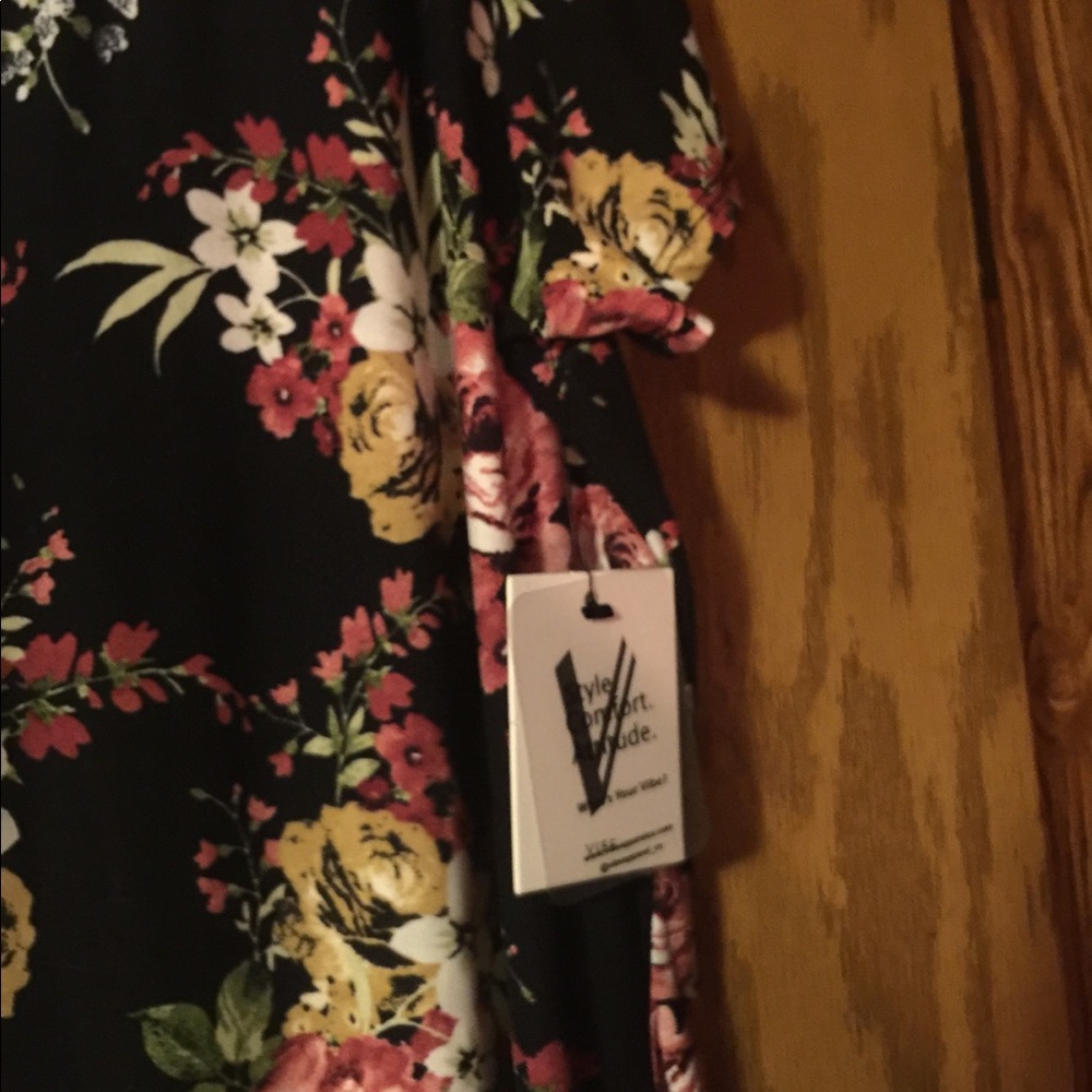 Vibe sportswear black floral dress